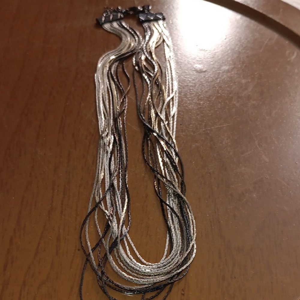 Express Black and Silver Multi-Strand Necklace